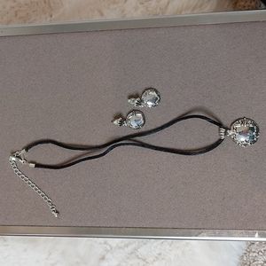 Avon Y2K silver plated necklace and earrings set